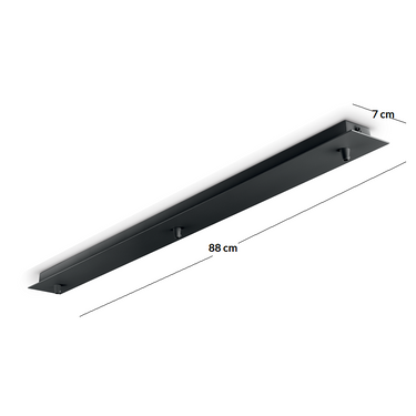 Ideallux rosone lineare 3 luci nero Ideallux Accessori